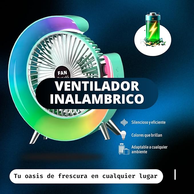Ventilador Recargable LED