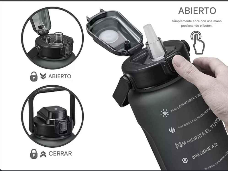 (3 Pack) de Botellas Deportivas - Black / Gold