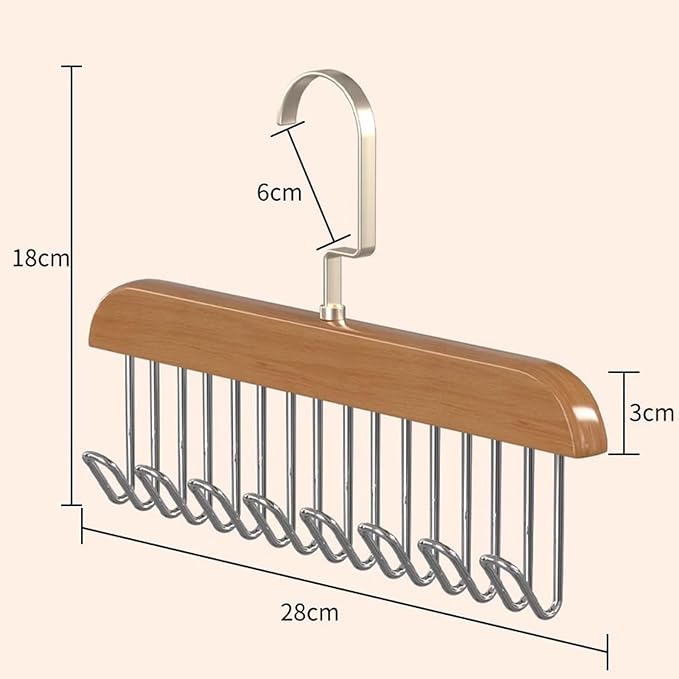 Pack (4) Perchas de Madera con 8 Ganchos