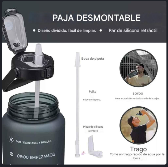(3 Pack) de Botellas Deportivas - Black / Gold